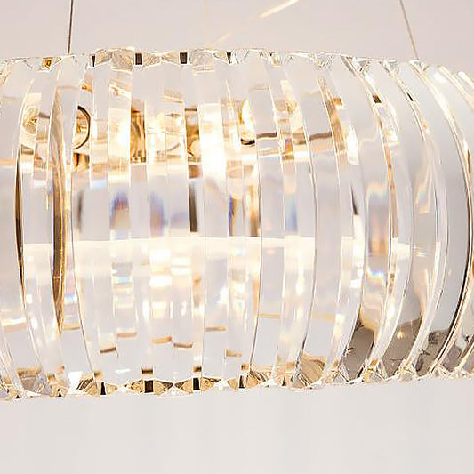 Donut Chandelier Lighting Modernist Crystal 6/8 Bulbs Gold Suspension Pendant Light in Warm/White Light, 21.5"/25.5" Wide Clearhalo 'Ceiling Lights' 'Chandeliers' 'Modern Chandeliers' 'Modern' Lighting' 277426