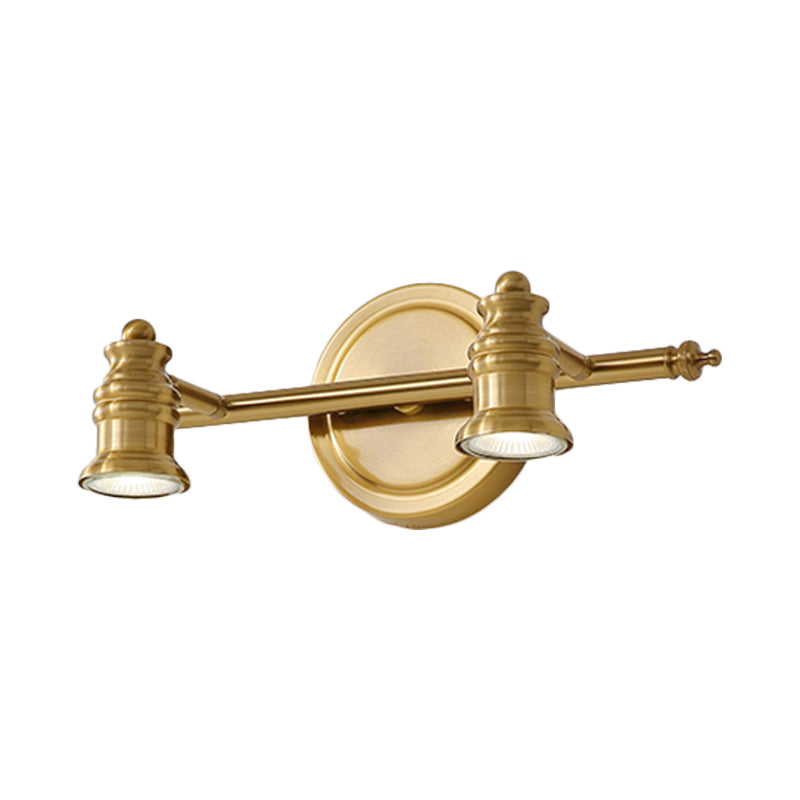 Linear Bathroom Vanity Mirror Light Traditionalism Metal 2/3/4-Bulb Brass Wall Sconce Lighting Clearhalo 'Vanity Lights' 'Wall Lights' Lighting' 277464