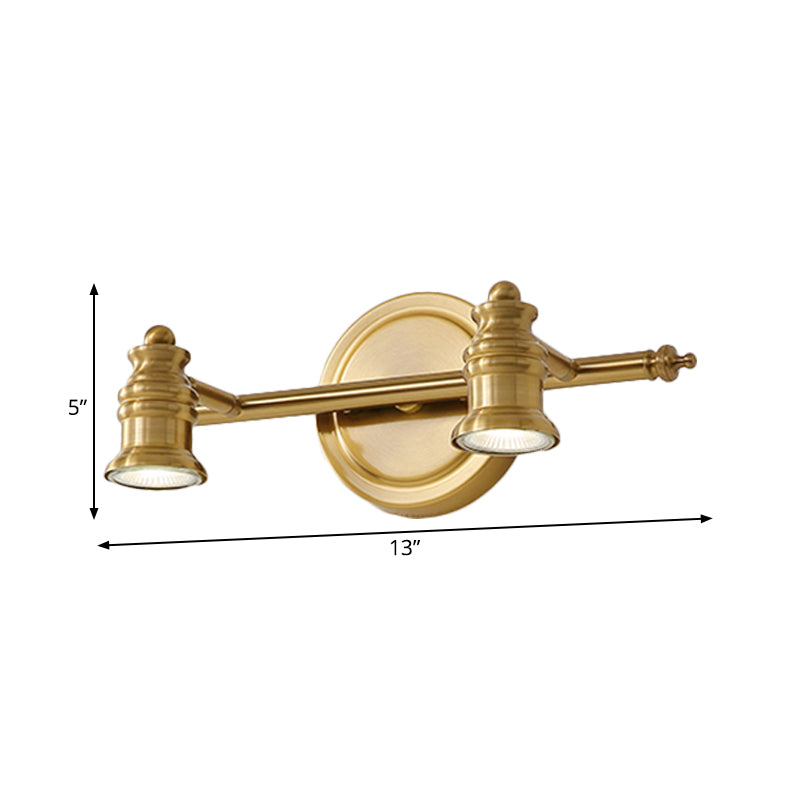 Linear Bathroom Vanity Mirror Light Traditionalism Metal 2/3/4-Bulb Brass Wall Sconce Lighting Clearhalo 'Vanity Lights' 'Wall Lights' Lighting' 277465