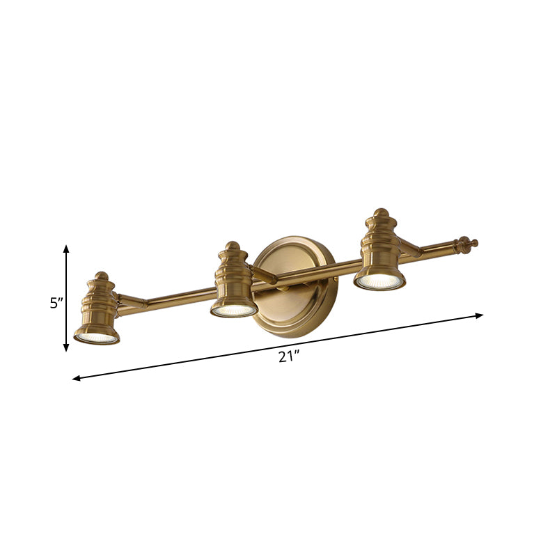 Linear Bathroom Vanity Mirror Light Traditionalism Metal 2/3/4-Bulb Brass Wall Sconce Lighting Clearhalo 'Vanity Lights' 'Wall Lights' Lighting' 277470