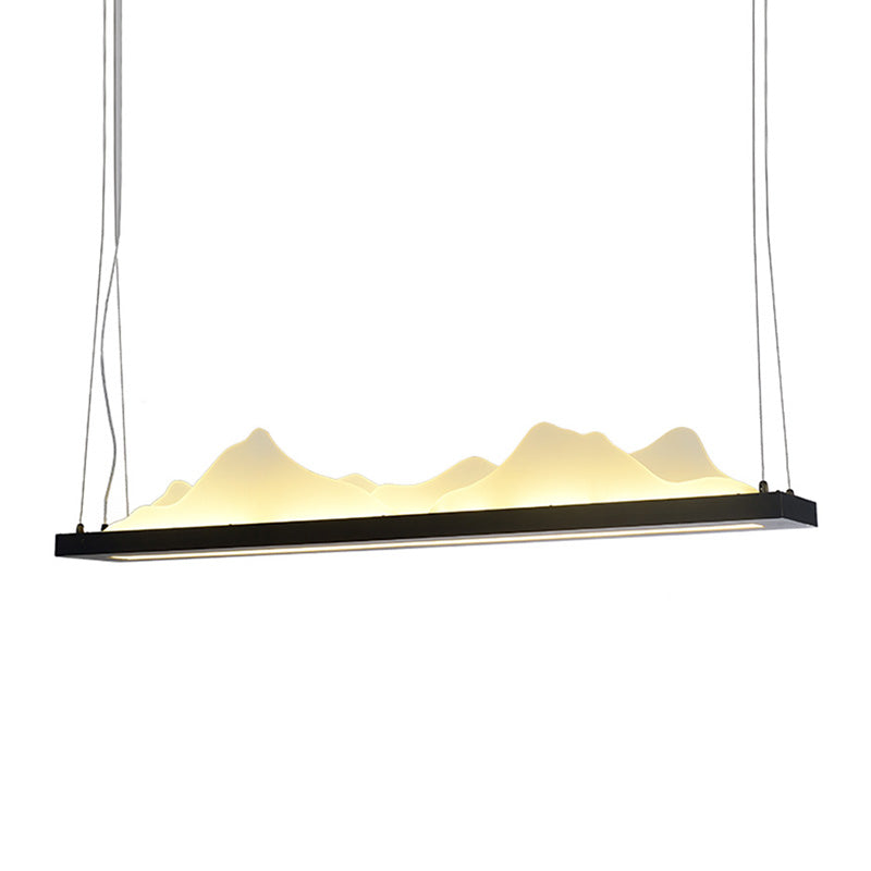 Twist Island Light Modernism Acrylic LED Black Suspended Lighting Fixture, 31.5"/39" Wide Clearhalo 'Ceiling Lights' 'Island Lights' Lighting' 277479