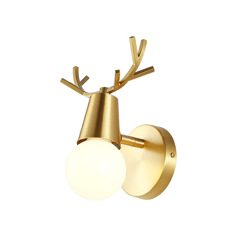 Traditionalism Global Vanity Wall Sconce 1/2/3-Head Metal Wall Light Fixture in Brass for Bathroom Clearhalo 'Vanity Lights' 'Wall Lights' Lighting' 277542