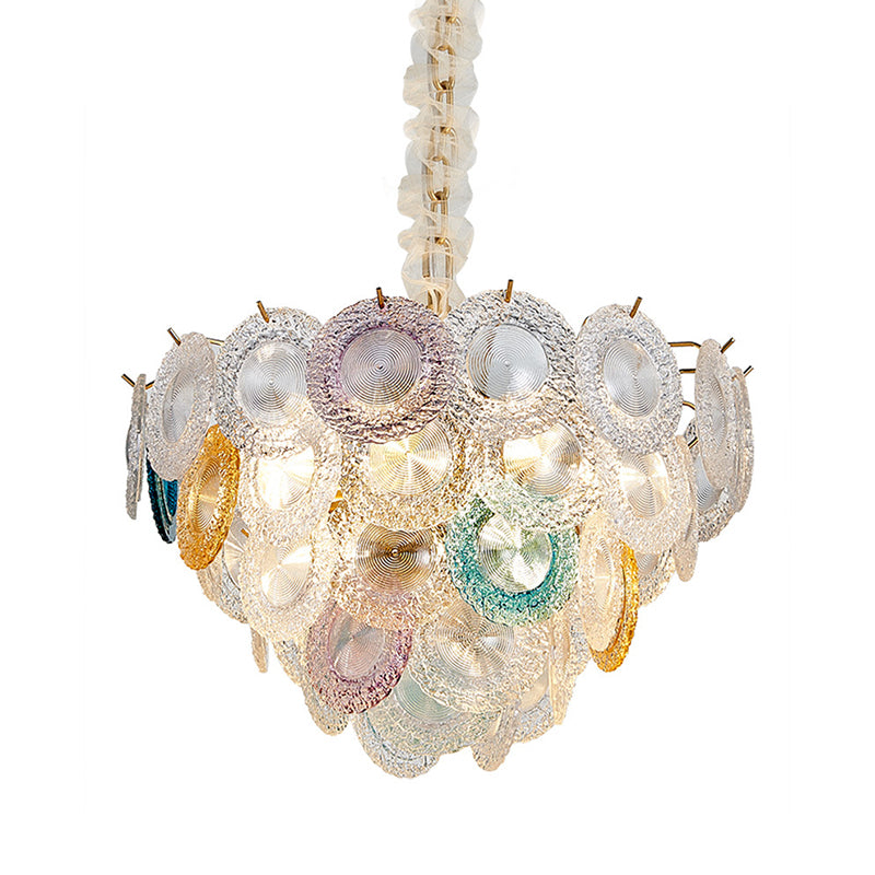 Conical Chandelier Lighting Modern Cut Crystal 12 Bulbs 20.5"/25.5" Wide Brass Suspension Pendant Light Clearhalo 'Ceiling Lights' 'Chandeliers' 'Modern Chandeliers' 'Modern' Lighting' 277557