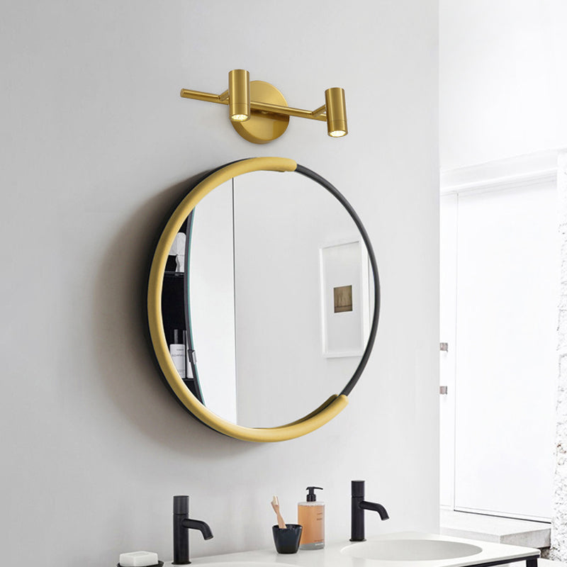 2/3/4-Light LED Tube Vanity Lamp Traditional Brass Metal Wall Sconce Lighting for Bathroom Clearhalo 'Vanity Lights' 'Wall Lights' Lighting' 277607