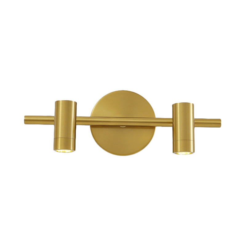 2/3/4-Light LED Tube Vanity Lamp Traditional Brass Metal Wall Sconce Lighting for Bathroom Clearhalo 'Vanity Lights' 'Wall Lights' Lighting' 277608