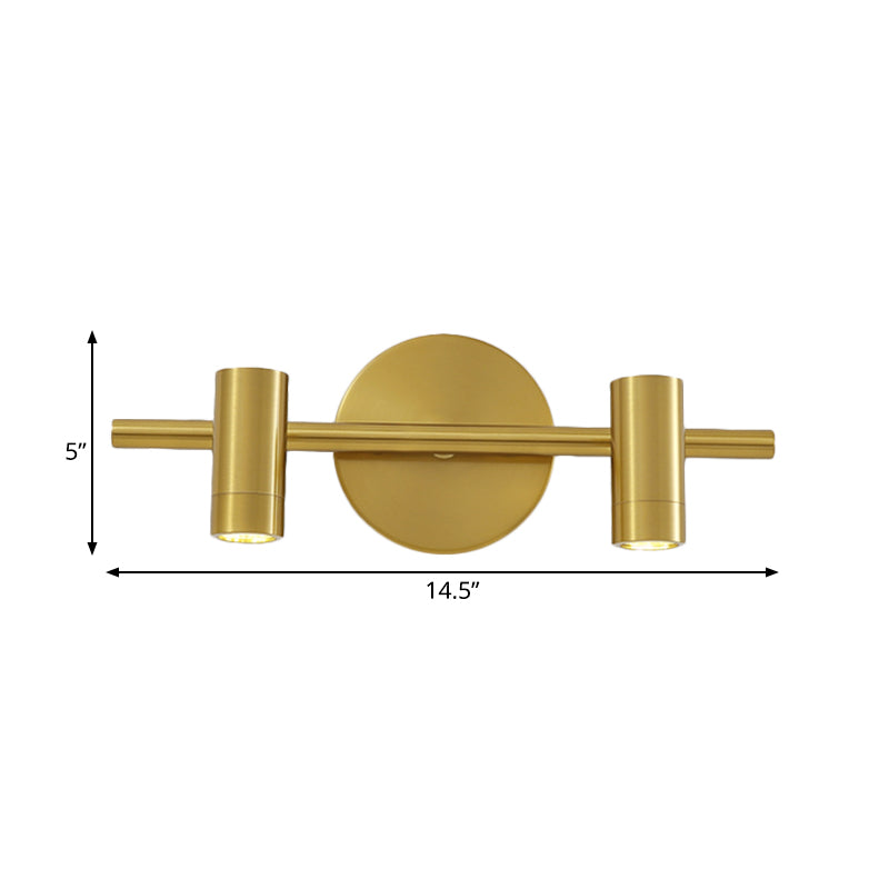 2/3/4-Light LED Tube Vanity Lamp Traditional Brass Metal Wall Sconce Lighting for Bathroom Clearhalo 'Vanity Lights' 'Wall Lights' Lighting' 277609