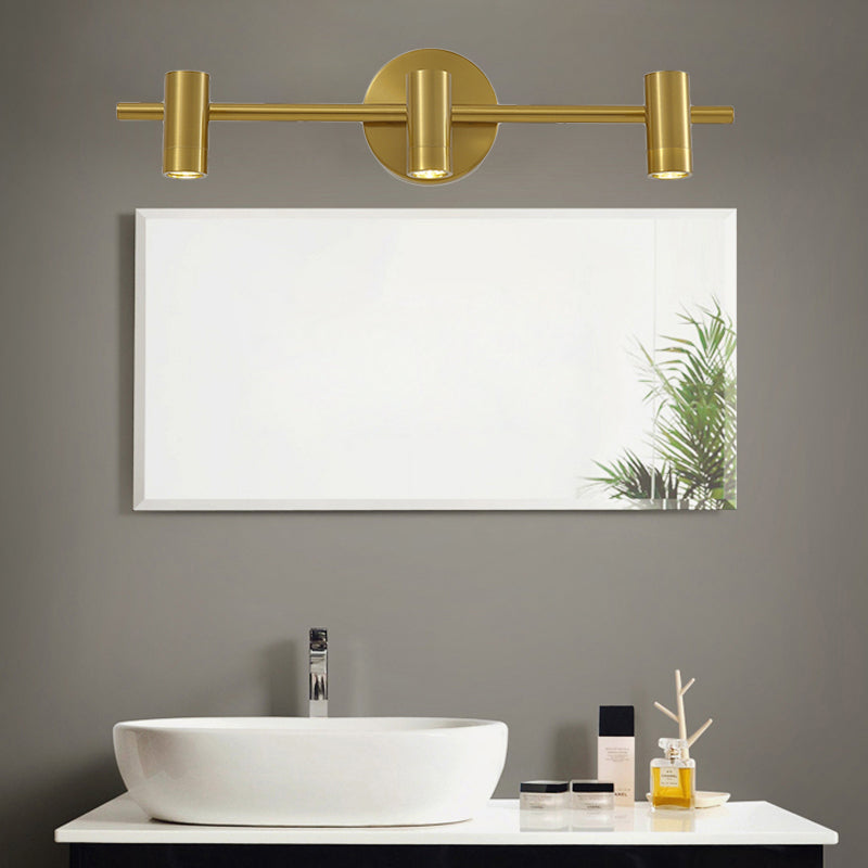 2/3/4-Light LED Tube Vanity Lamp Traditional Brass Metal Wall Sconce Lighting for Bathroom Clearhalo 'Vanity Lights' 'Wall Lights' Lighting' 277612