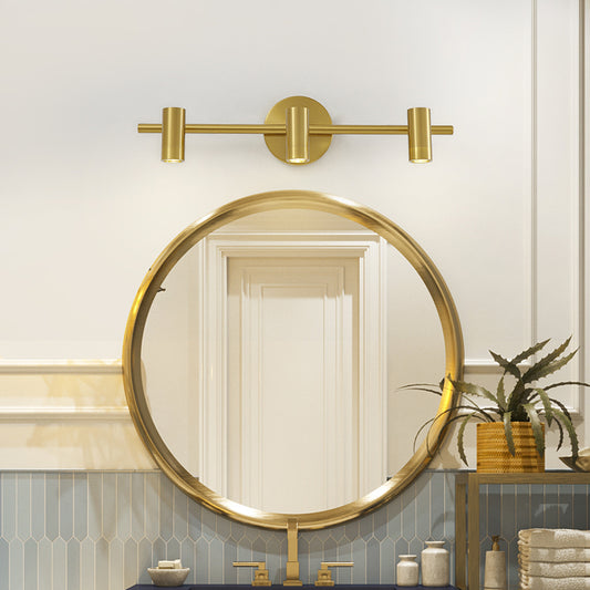 2/3/4-Light LED Tube Vanity Lamp Traditional Brass Metal Wall Sconce Lighting for Bathroom Clearhalo 'Vanity Lights' 'Wall Lights' Lighting' 277613