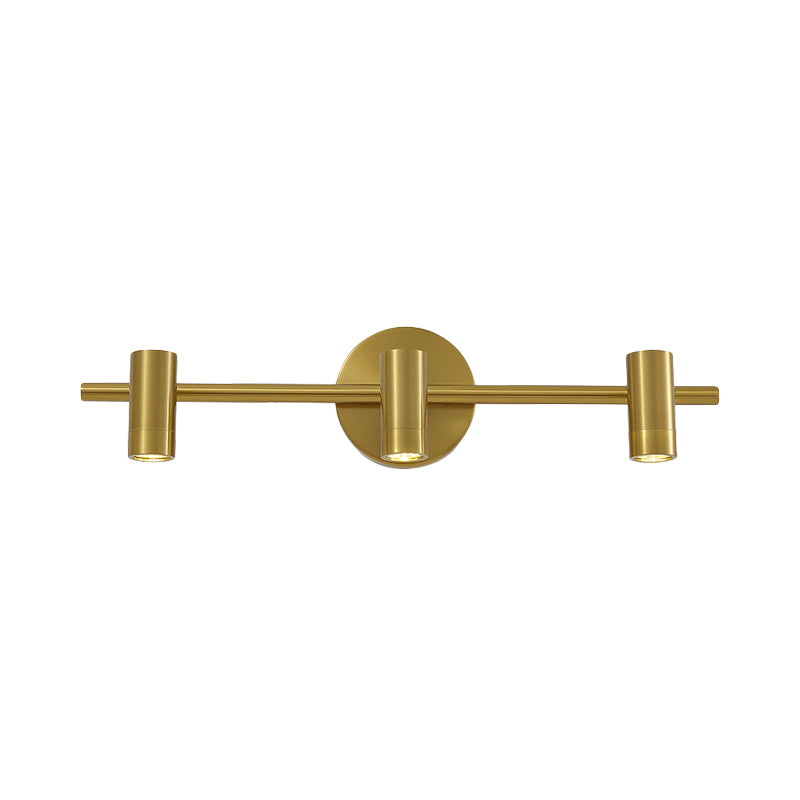 2/3/4-Light LED Tube Vanity Lamp Traditional Brass Metal Wall Sconce Lighting for Bathroom Clearhalo 'Vanity Lights' 'Wall Lights' Lighting' 277614