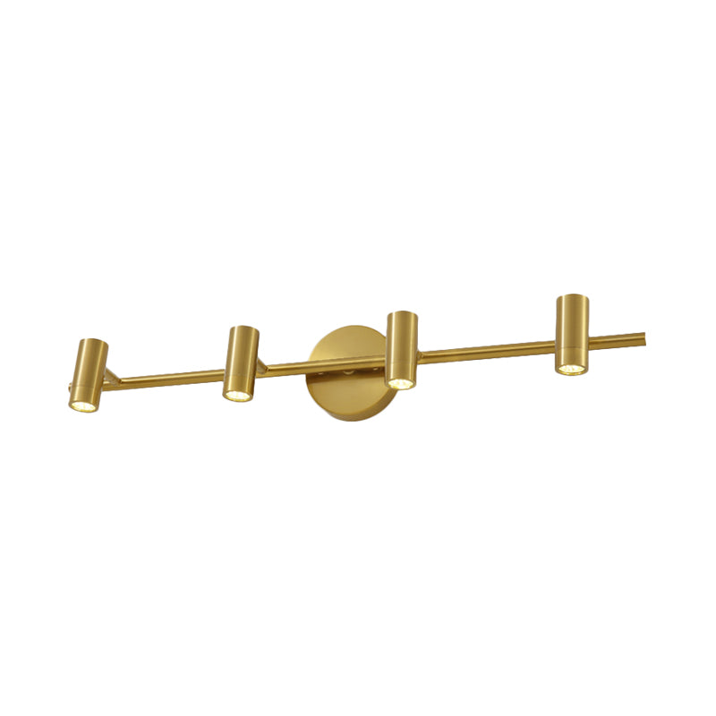 2/3/4-Light LED Tube Vanity Lamp Traditional Brass Metal Wall Sconce Lighting for Bathroom Clearhalo 'Vanity Lights' 'Wall Lights' Lighting' 277619