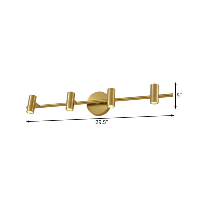 2/3/4-Light LED Tube Vanity Lamp Traditional Brass Metal Wall Sconce Lighting for Bathroom Clearhalo 'Vanity Lights' 'Wall Lights' Lighting' 277620