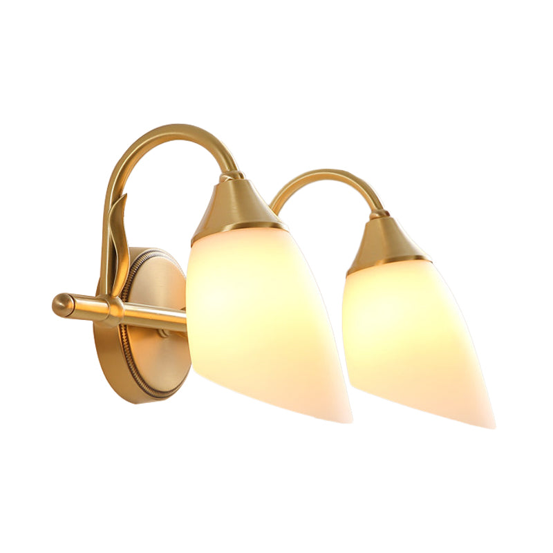 2/3 Heads Metal Vanity Sconce Light Traditional Brass Dome Bathroom Wall Light Fixture Clearhalo 'Vanity Lights' 'Wall Lights' Lighting' 277635