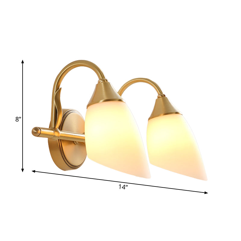 2/3 Heads Metal Vanity Sconce Light Traditional Brass Dome Bathroom Wall Light Fixture Clearhalo 'Vanity Lights' 'Wall Lights' Lighting' 277636