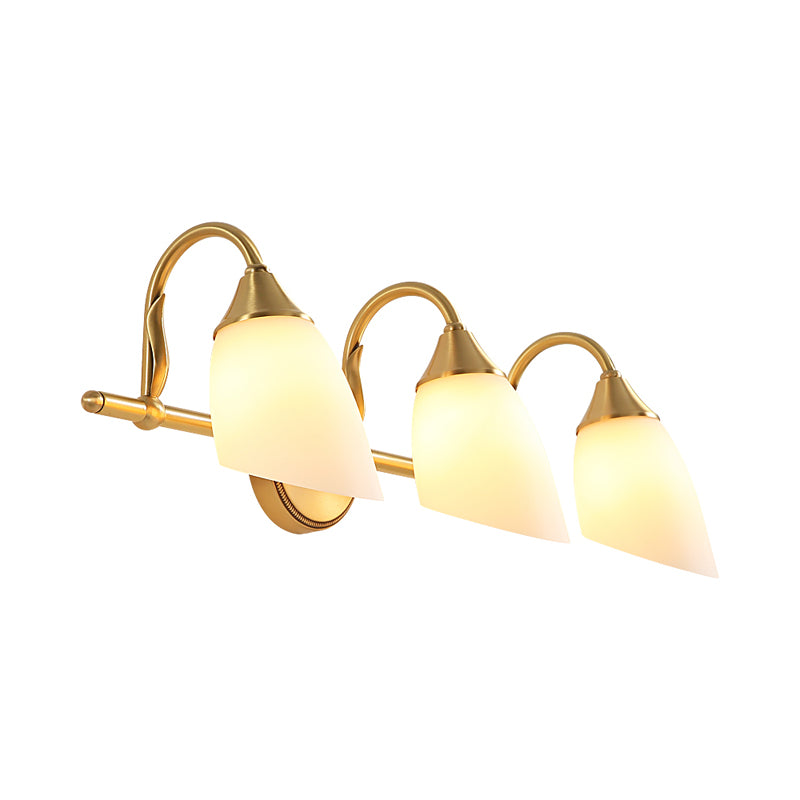 2/3 Heads Metal Vanity Sconce Light Traditional Brass Dome Bathroom Wall Light Fixture Clearhalo 'Vanity Lights' 'Wall Lights' Lighting' 277641