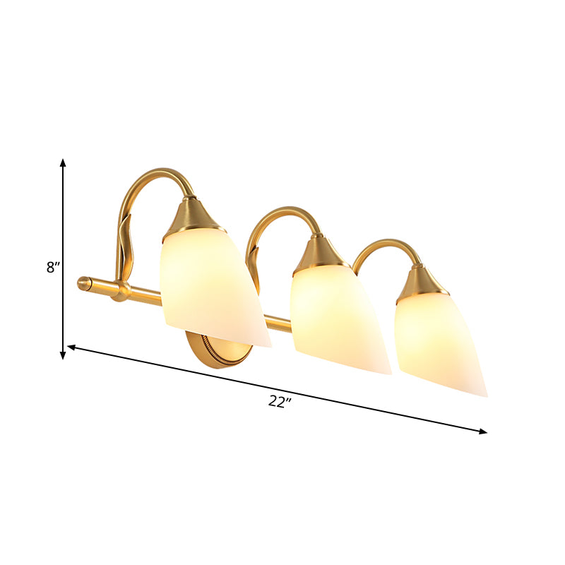 2/3 Heads Metal Vanity Sconce Light Traditional Brass Dome Bathroom Wall Light Fixture Clearhalo 'Vanity Lights' 'Wall Lights' Lighting' 277642