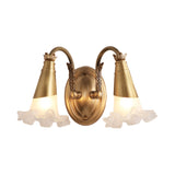 Metal Brass Wall Lighting Bloom 2/3 Heads Traditional Vanity Wall Light Fixture for Bathroom Clearhalo 'Vanity Lights' 'Wall Lights' Lighting' 277685