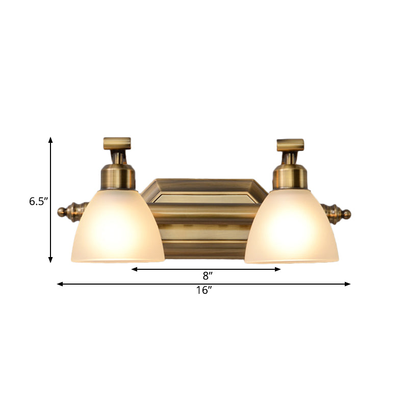 Brass 2/3/4 Bulbs Vanity Lamp Traditionalism Metal Bowl Wall Mount Light Fixture for Bathroom Clearhalo 'Vanity Lights' 'Wall Lights' Lighting' 277731