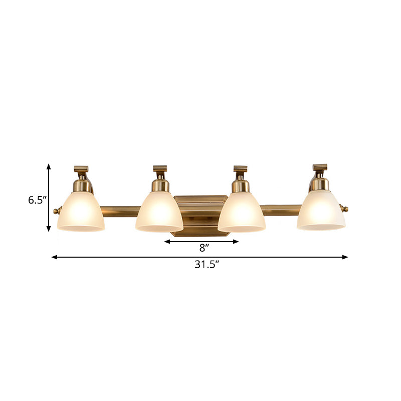 Brass 2/3/4 Bulbs Vanity Lamp Traditionalism Metal Bowl Wall Mount Light Fixture for Bathroom Clearhalo 'Vanity Lights' 'Wall Lights' Lighting' 277742