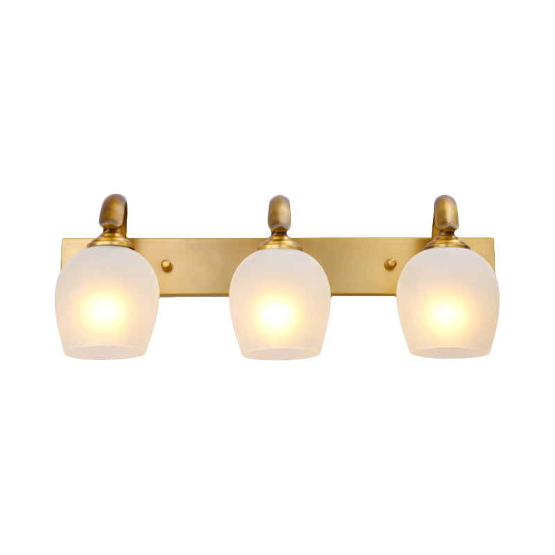 Modern Dome Vanity Wall Sconce 2/3 Lights Metal Wall Lamp Fixture in Brass for Bathroom Clearhalo 'Vanity Lights' 'Wall Lights' Lighting' 277762