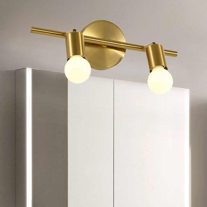 Metal Brass Wall Sconce Linear LED 2/3/4-Bulb Traditional Vanity Wall Light for Bathroom Clearhalo 'Vanity Lights' 'Wall Lights' Lighting' 277862