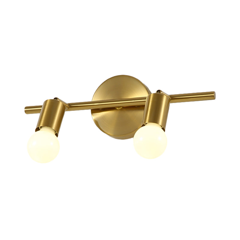 Metal Brass Wall Sconce Linear LED 2/3/4-Bulb Traditional Vanity Wall Light for Bathroom Clearhalo 'Vanity Lights' 'Wall Lights' Lighting' 277864