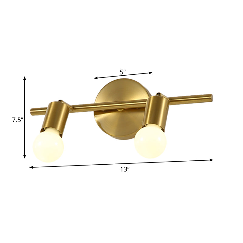 Metal Brass Wall Sconce Linear LED 2/3/4-Bulb Traditional Vanity Wall Light for Bathroom Clearhalo 'Vanity Lights' 'Wall Lights' Lighting' 277865