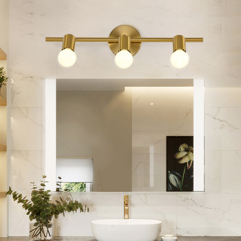 Metal Brass Wall Sconce Linear LED 2/3/4-Bulb Traditional Vanity Wall Light for Bathroom Clearhalo 'Vanity Lights' 'Wall Lights' Lighting' 277868