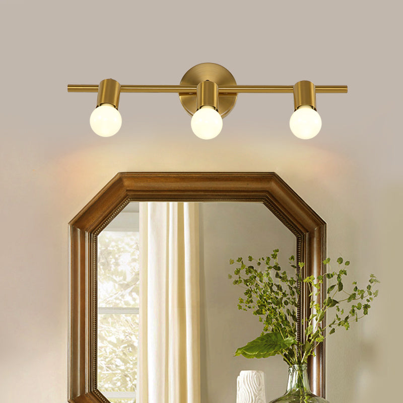 Metal Brass Wall Sconce Linear LED 2/3/4-Bulb Traditional Vanity Wall Light for Bathroom Clearhalo 'Vanity Lights' 'Wall Lights' Lighting' 277869