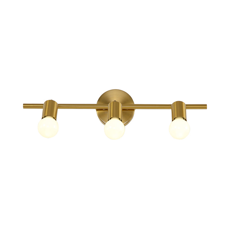 Metal Brass Wall Sconce Linear LED 2/3/4-Bulb Traditional Vanity Wall Light for Bathroom Clearhalo 'Vanity Lights' 'Wall Lights' Lighting' 277870