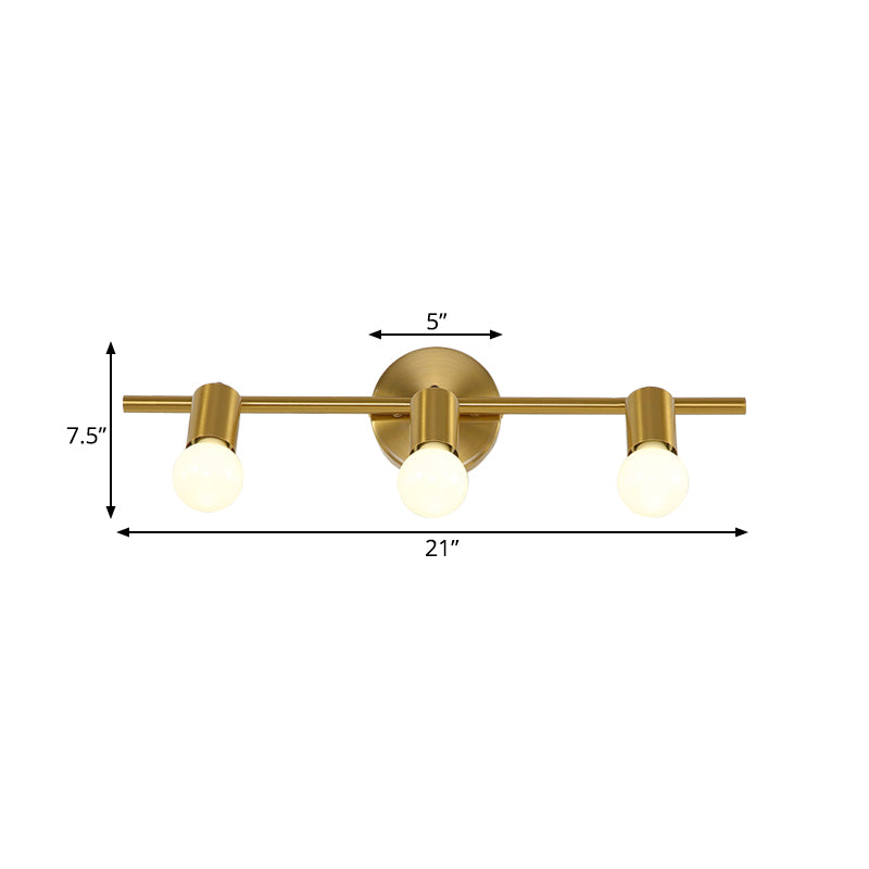 Metal Brass Wall Sconce Linear LED 2/3/4-Bulb Traditional Vanity Wall Light for Bathroom Clearhalo 'Vanity Lights' 'Wall Lights' Lighting' 277871