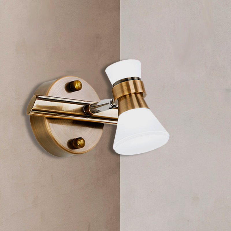 Tapered Bathroom Wall Vanity Light Traditionalist Metal 1/2/3-Bulb LED Brass Wall Lighting Fixture in Warm/White Light Clearhalo 'Vanity Lights' 'Wall Lights' Lighting' 277878