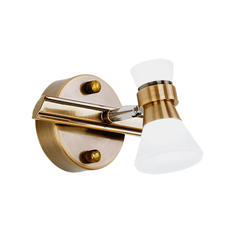 Tapered Bathroom Wall Vanity Light Traditionalist Metal 1/2/3-Bulb LED Brass Wall Lighting Fixture in Warm/White Light Clearhalo 'Vanity Lights' 'Wall Lights' Lighting' 277880