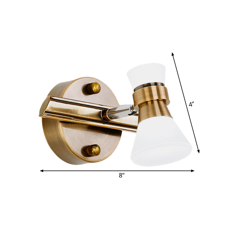 Tapered Bathroom Wall Vanity Light Traditionalist Metal 1/2/3-Bulb LED Brass Wall Lighting Fixture in Warm/White Light Clearhalo 'Vanity Lights' 'Wall Lights' Lighting' 277881