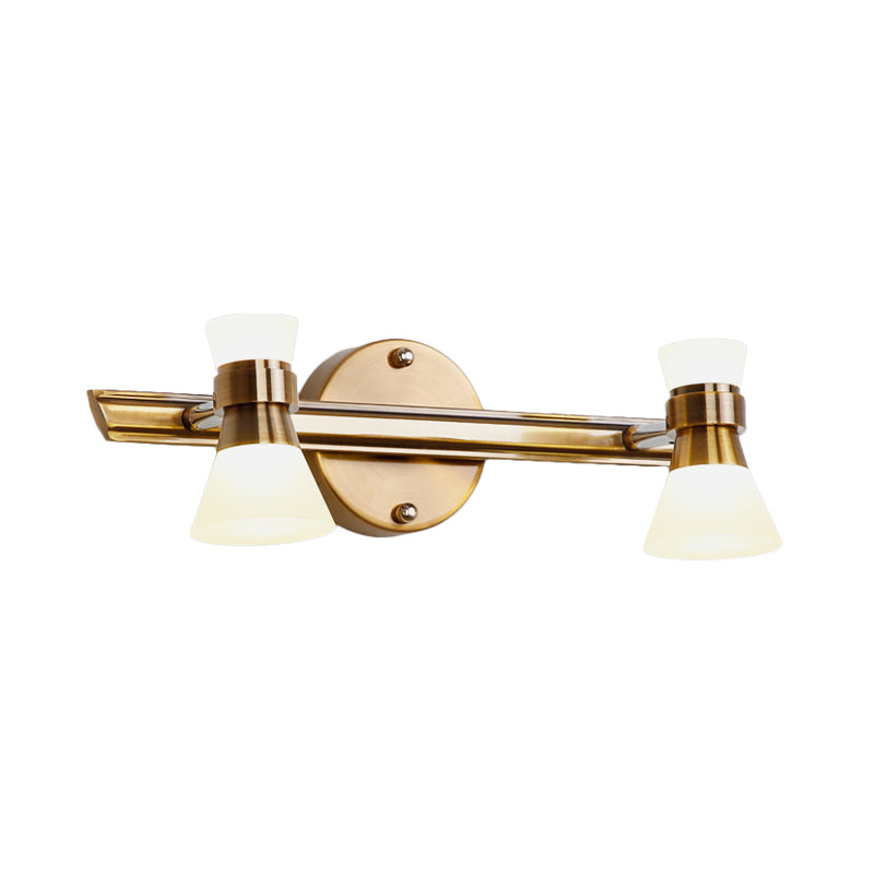 Tapered Bathroom Wall Vanity Light Traditionalist Metal 1/2/3-Bulb LED Brass Wall Lighting Fixture in Warm/White Light Clearhalo 'Vanity Lights' 'Wall Lights' Lighting' 277885