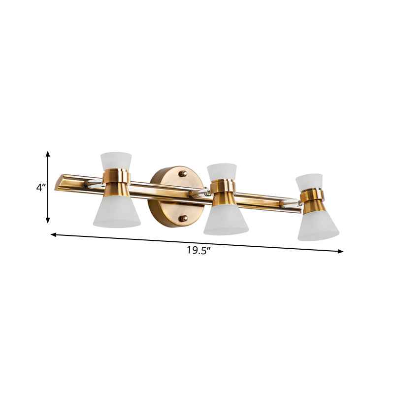 Tapered Bathroom Wall Vanity Light Traditionalist Metal 1/2/3-Bulb LED Brass Wall Lighting Fixture in Warm/White Light Clearhalo 'Vanity Lights' 'Wall Lights' Lighting' 277892