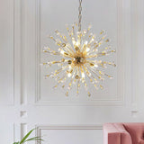 Gold Sputnik Chandelier Pendant Light Postmodern 12 Crystal Beaded Hanging Light Clearhalo 'Ceiling Lights' 'Chandeliers' 'Modern Chandeliers' 'Modern' Lighting' 278344