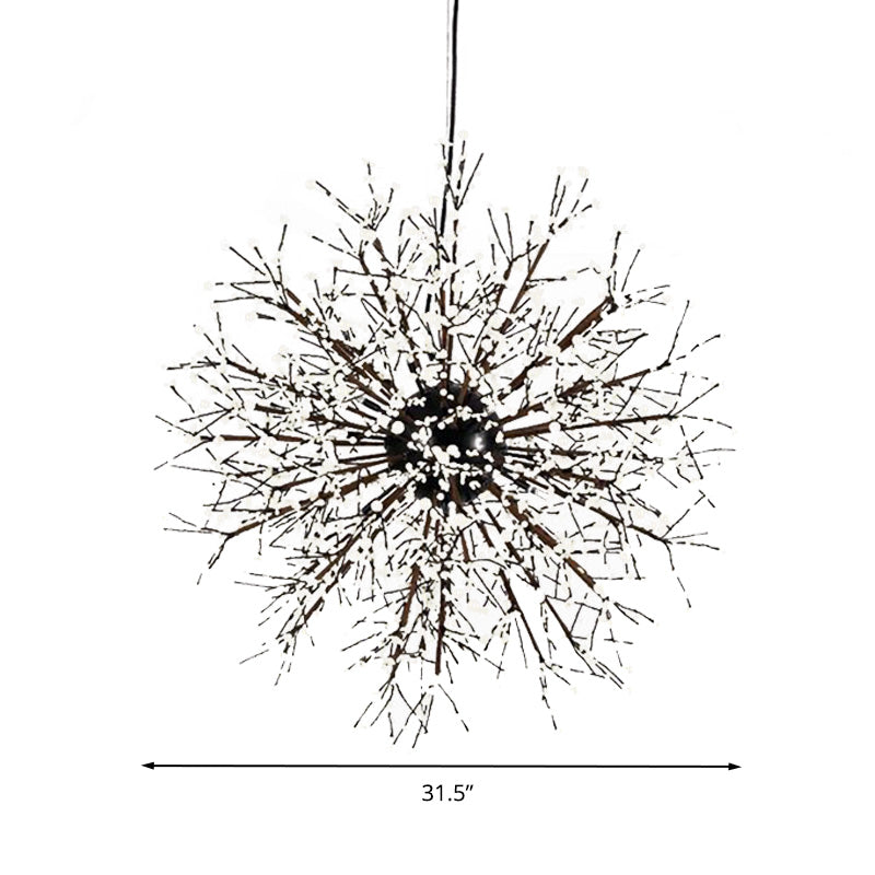 23.5"/31.5" Wide Starburst Chandelier Lighting Modernism Crystal Beaded 8/12 Lights White/Red and Green Suspension Light Clearhalo 'Ceiling Lights' 'Chandeliers' 'Modern Chandeliers' 'Modern' Lighting' 278399