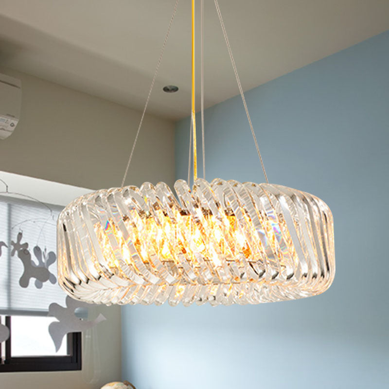 Clear Crystal Round Chandelier Light Fixture 4/9 Lights Down Lighting for Living Room Clearhalo 'Ceiling Lights' 'Chandeliers' Lighting' options 278427