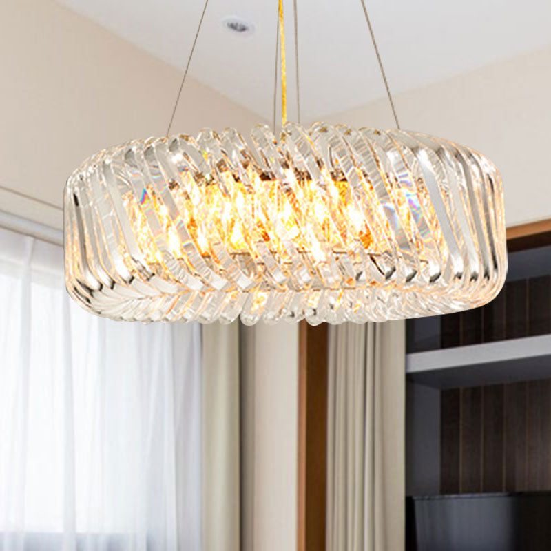 Clear Crystal Round Chandelier Light Fixture 4/9 Lights Down Lighting for Living Room Clearhalo 'Ceiling Lights' 'Chandeliers' Lighting' options 278428