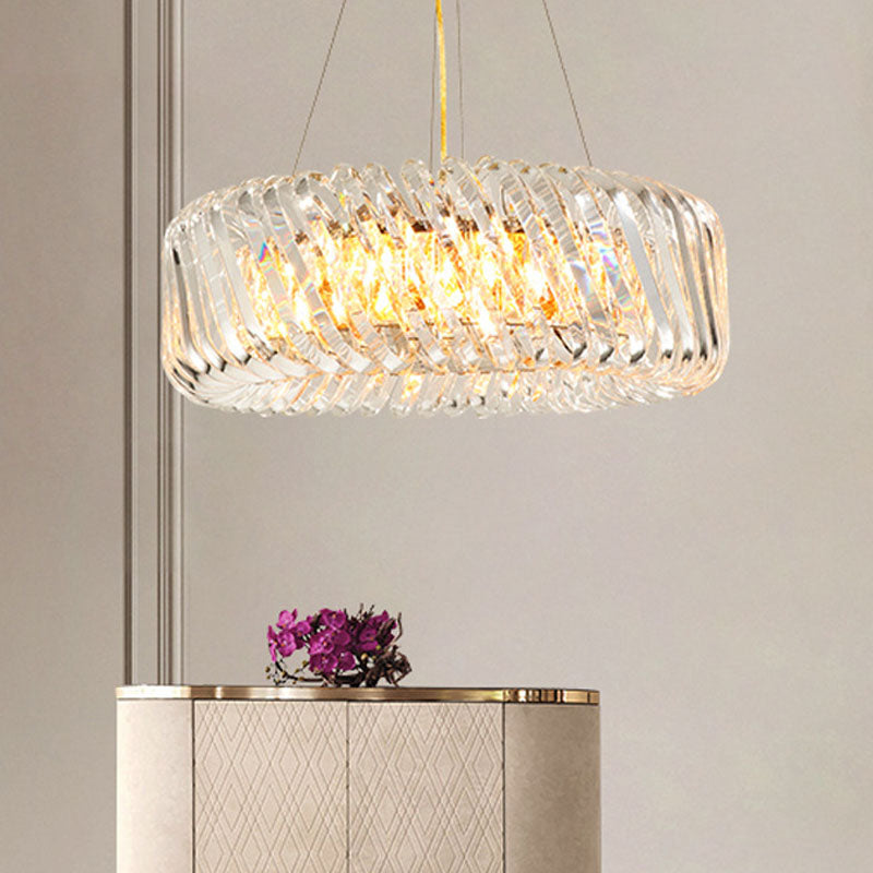 Clear Crystal Round Chandelier Light Fixture 4/9 Lights Down Lighting for Living Room Clearhalo 'Ceiling Lights' 'Chandeliers' Lighting' options 278429