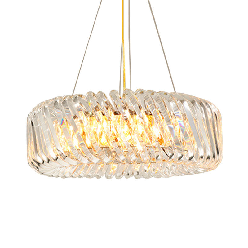 Clear Crystal Round Chandelier Light Fixture 4/9 Lights Down Lighting for Living Room Clearhalo 'Ceiling Lights' 'Chandeliers' Lighting' options 278431