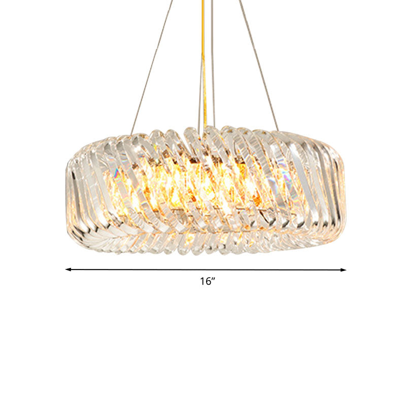 Clear Crystal Round Chandelier Light Fixture 4/9 Lights Down Lighting for Living Room Clearhalo 'Ceiling Lights' 'Chandeliers' Lighting' options 278432