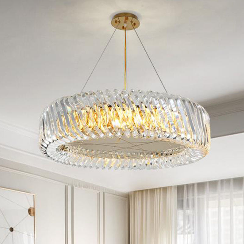 Clear Crystal Round Chandelier Light Fixture 4/9 Lights Down Lighting for Living Room Clearhalo 'Ceiling Lights' 'Chandeliers' Lighting' options 278434