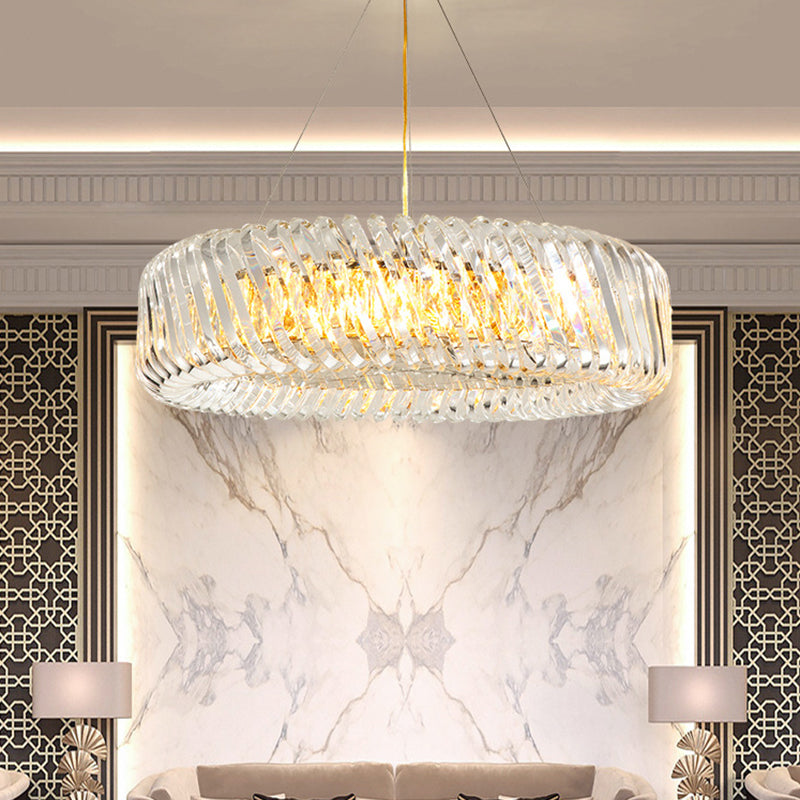 Clear Crystal Round Chandelier Light Fixture 4/9 Lights Down Lighting for Living Room Clearhalo 'Ceiling Lights' 'Chandeliers' Lighting' options 278435