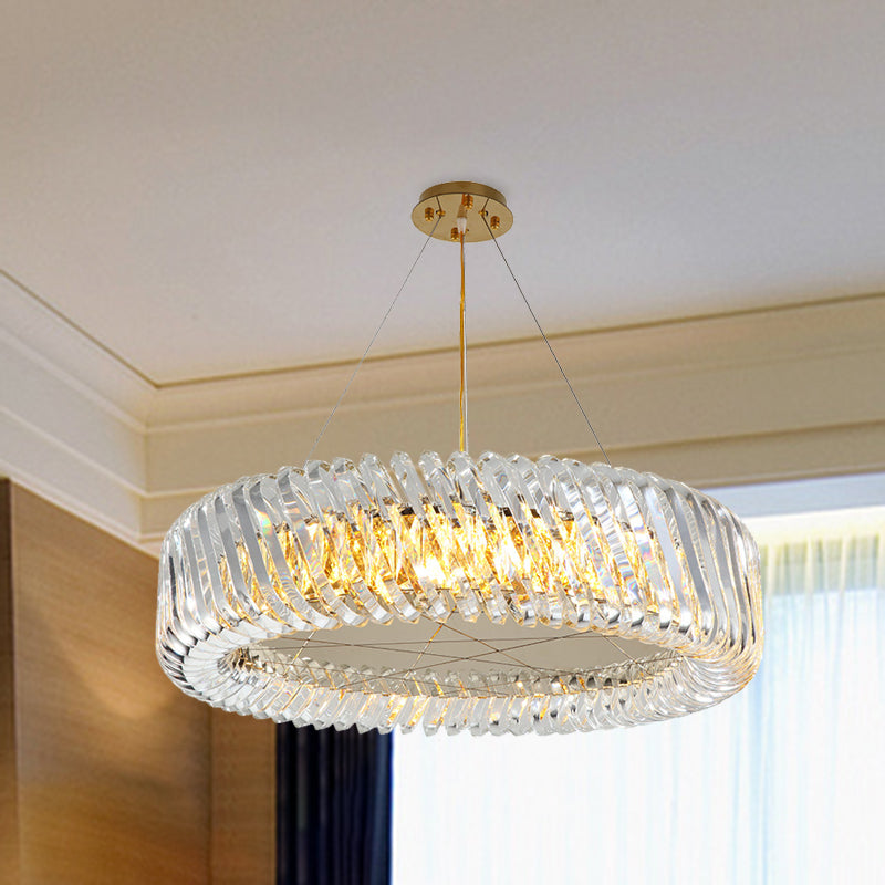 Clear Crystal Round Chandelier Light Fixture 4/9 Lights Down Lighting for Living Room Clearhalo 'Ceiling Lights' 'Chandeliers' Lighting' options 278436