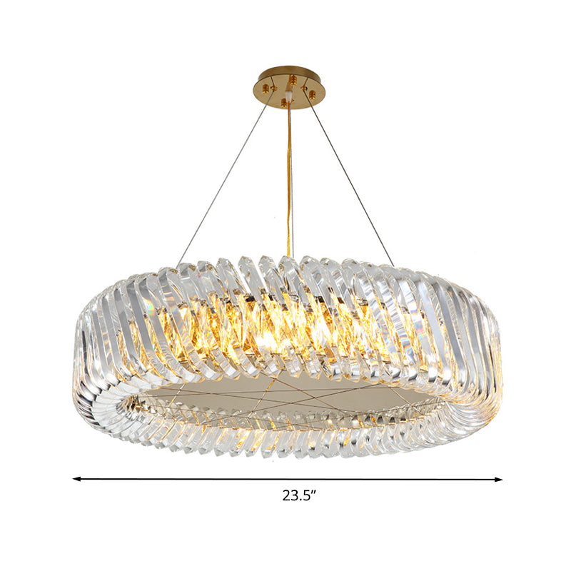 Clear Crystal Round Chandelier Light Fixture 4/9 Lights Down Lighting for Living Room Clearhalo 'Ceiling Lights' 'Chandeliers' Lighting' options 278439