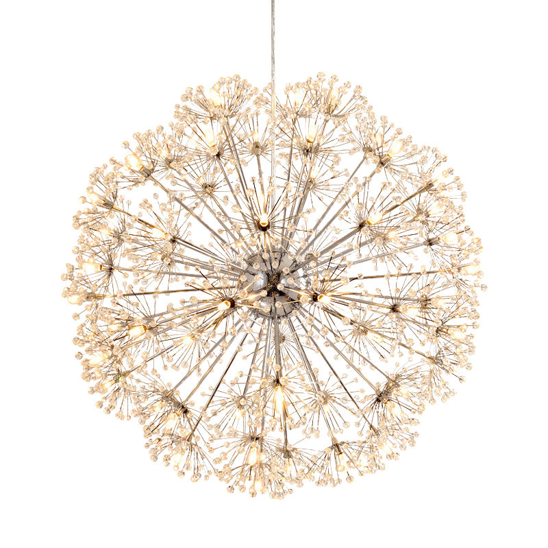 Crystal Sputnik Chandelier Pendant Light Simple 24/32 Lights Ceiling Lamp in Silver Clearhalo 'Ceiling Lights' 'Chandeliers' Lighting' options 278468