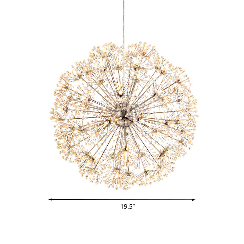 Crystal Sputnik Chandelier Pendant Light Simple 24/32 Lights Ceiling Lamp in Silver Clearhalo 'Ceiling Lights' 'Chandeliers' Lighting' options 278469