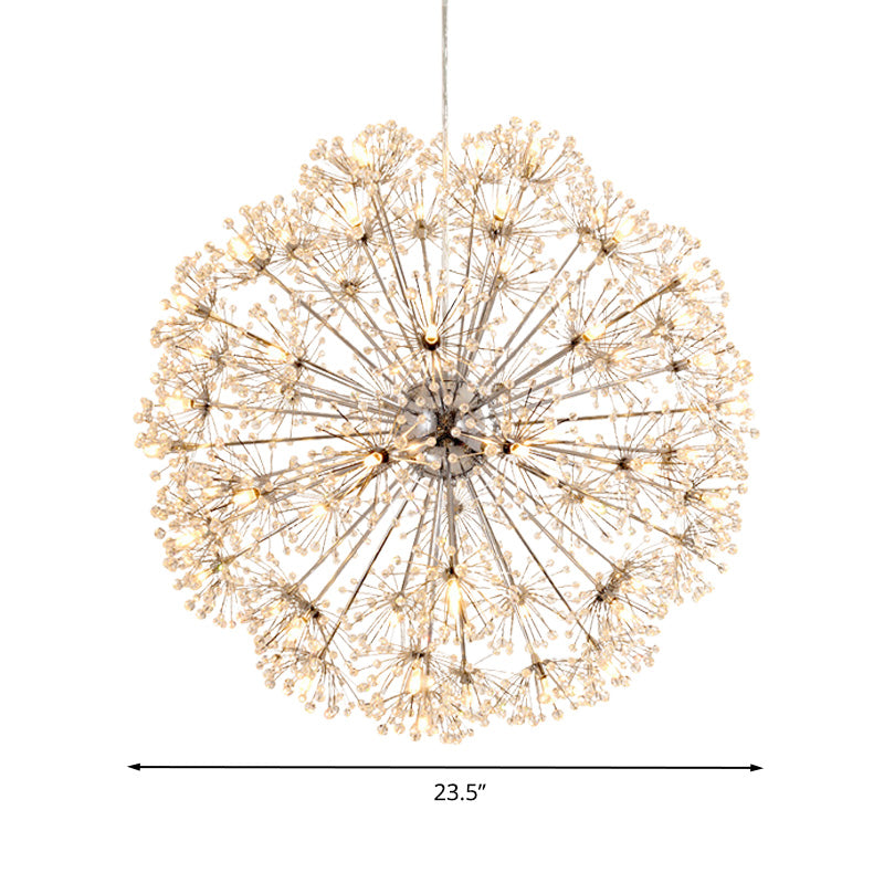 Crystal Sputnik Chandelier Pendant Light Simple 24/32 Lights Ceiling Lamp in Silver Clearhalo 'Ceiling Lights' 'Chandeliers' Lighting' options 278475