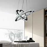 14"/16" Wide Heart Pendant Fixture Modernism K9 Crystal Stainless-Steel LED Chandelier Lamp in Warm/White Light Clearhalo 'Ceiling Lights' 'Chandeliers' 'Modern Chandeliers' 'Modern' Lighting' 278549